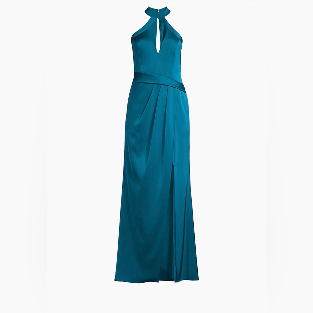 New Liv Foster Draped Satin Halterneck Gown size 0